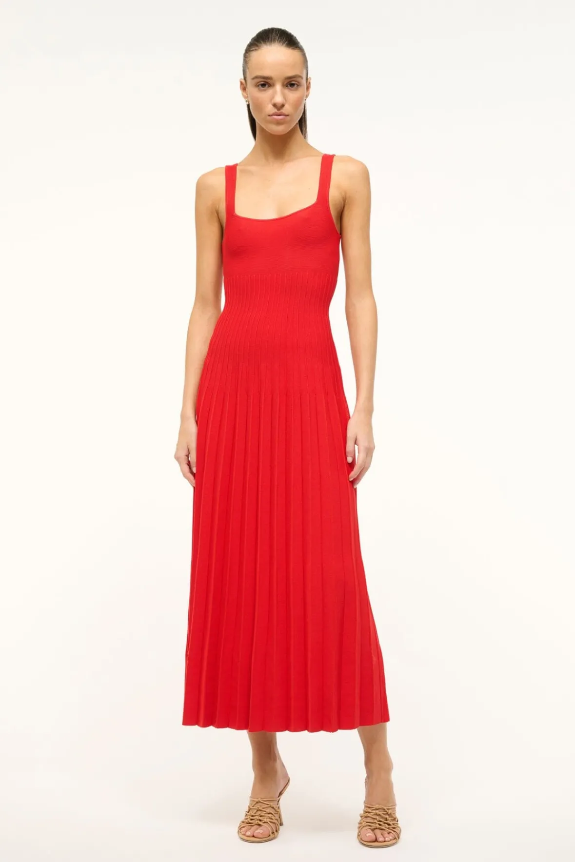 Knits|Dresses<STAUD ELLISON DRESS RED ROSE REDROSE
