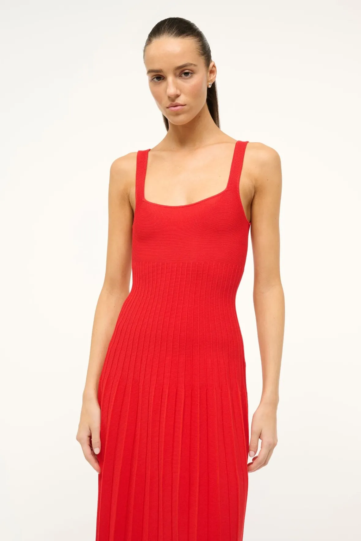 Knits|Dresses<STAUD ELLISON DRESS RED ROSE REDROSE