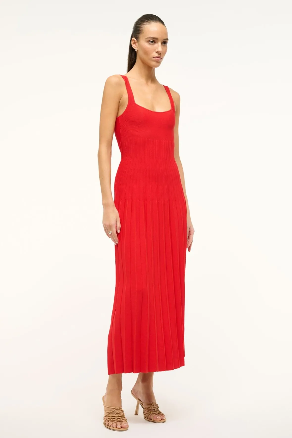 Knits|Dresses<STAUD ELLISON DRESS RED ROSE REDROSE