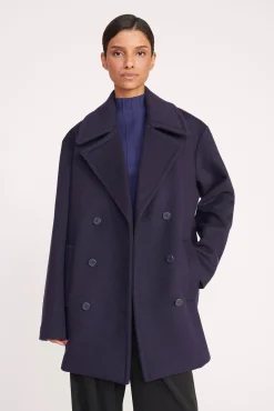Outerwear & Jackets<STAUD ELORA PEACOAT NAVY