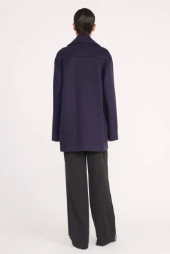Outerwear & Jackets<STAUD ELORA PEACOAT   NAVY