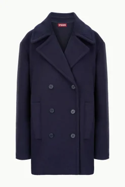 Outerwear & Jackets<STAUD ELORA PEACOAT   NAVY