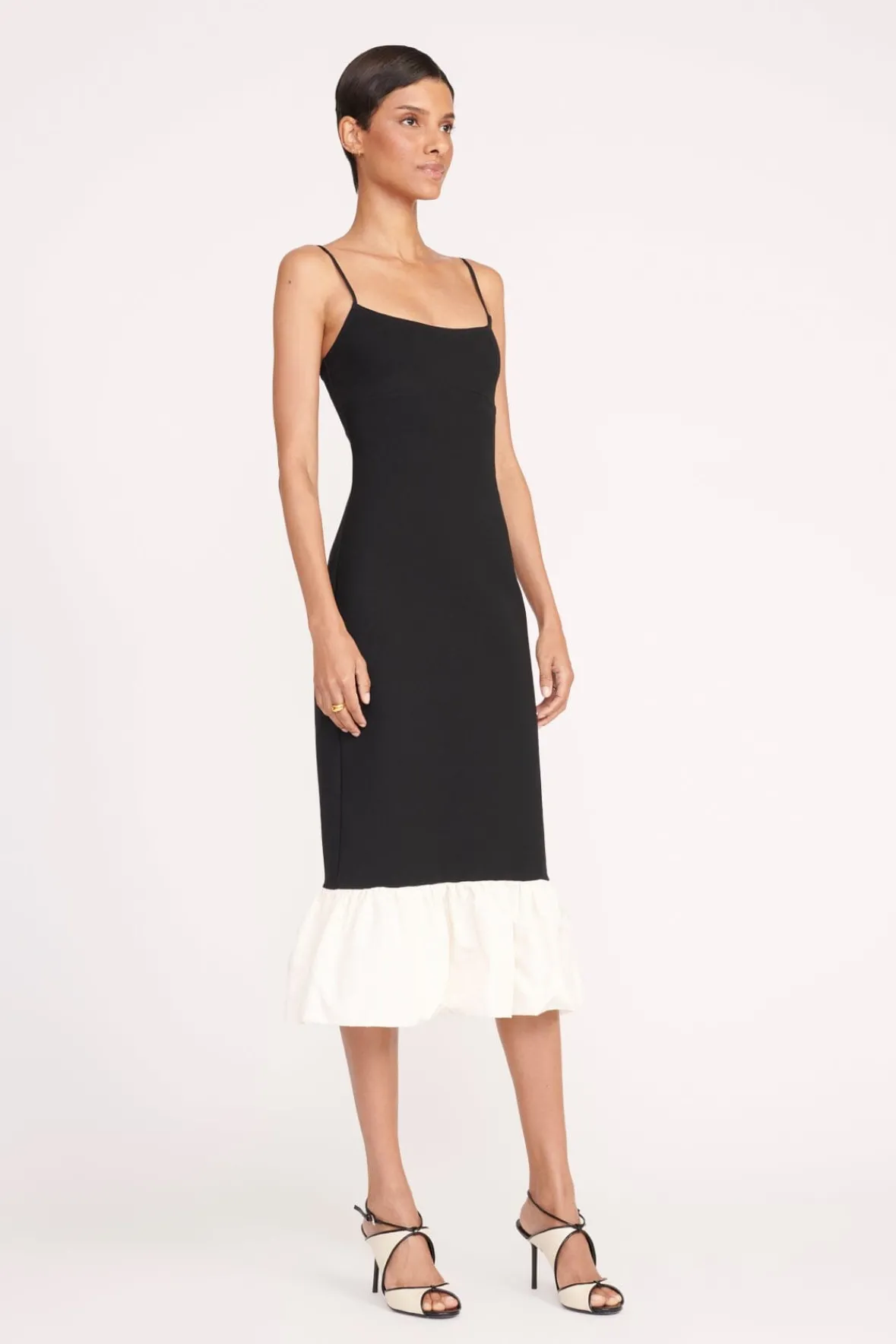 Dresses<STAUD FARIDAH DRESS BLACK IVORY BLACKIVORY