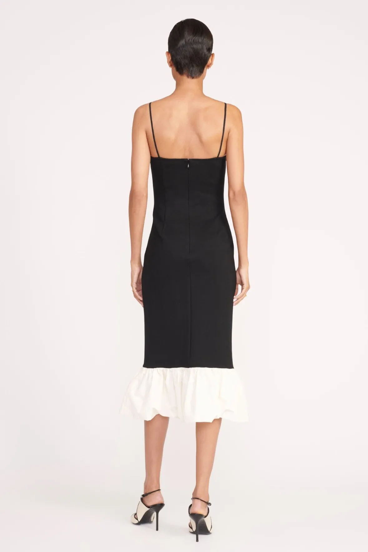Dresses<STAUD FARIDAH DRESS BLACK IVORY BLACKIVORY