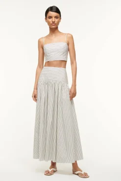 Tops|Poplin Shop<STAUD FEDERICO TOP  IVORY MICRO STRIPE IVORYMICROSTRIPE