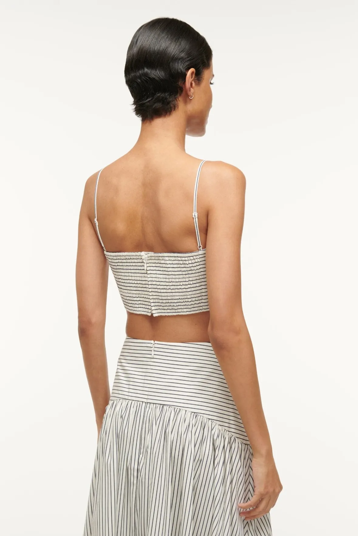Tops|Poplin Shop<STAUD FEDERICO TOP IVORY MICRO STRIPE IVORYMICROSTRIPE