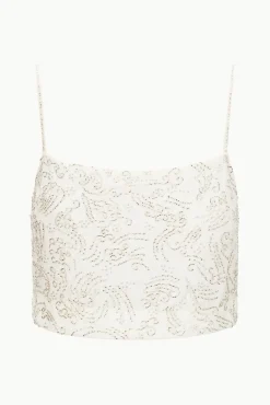 STAUD Bride|The Evening Edit<STAUD FERMO TOP IVORY