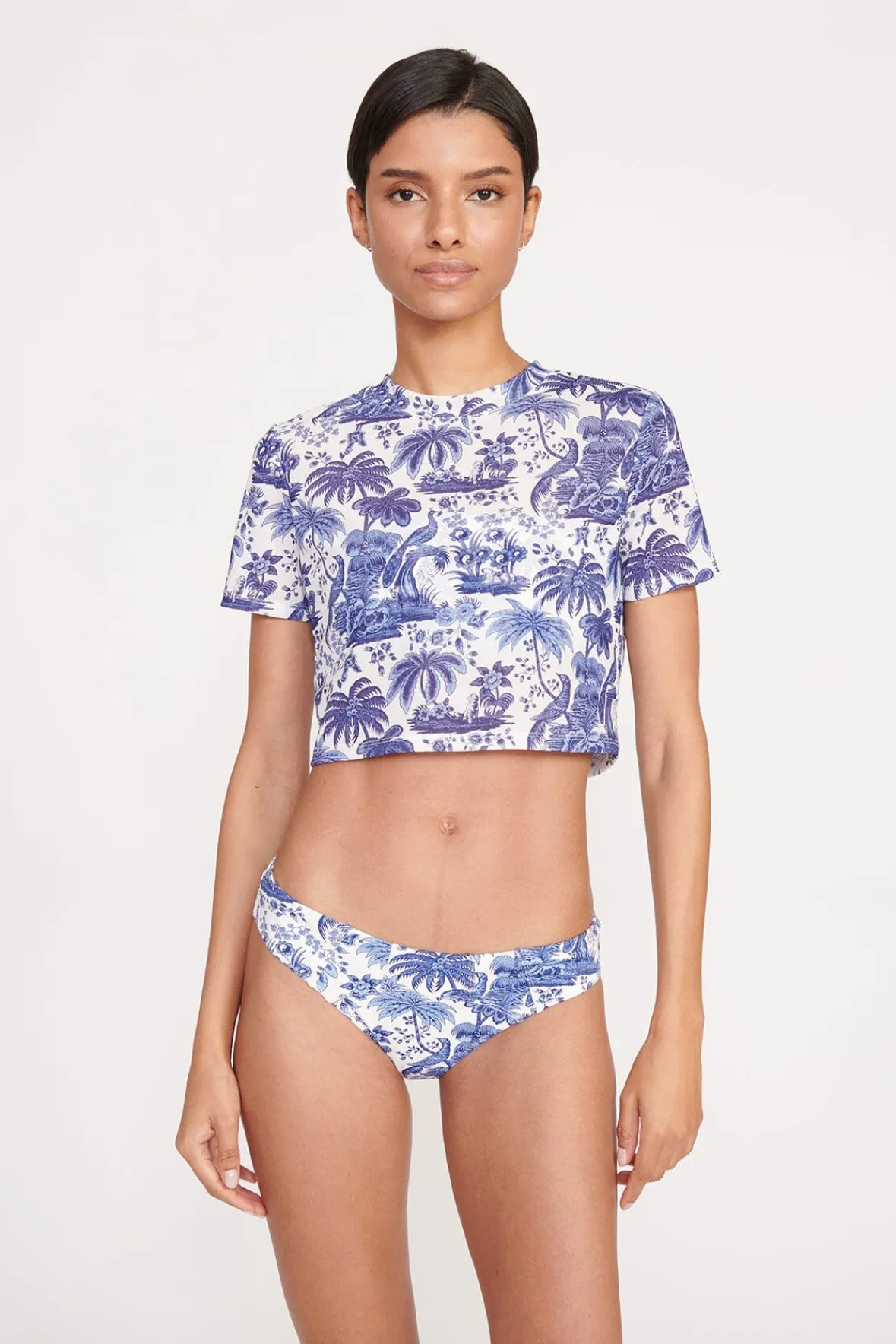 Cover-Ups<STAUD FERNANDA TOP BLUE TOILE BLUETOILE