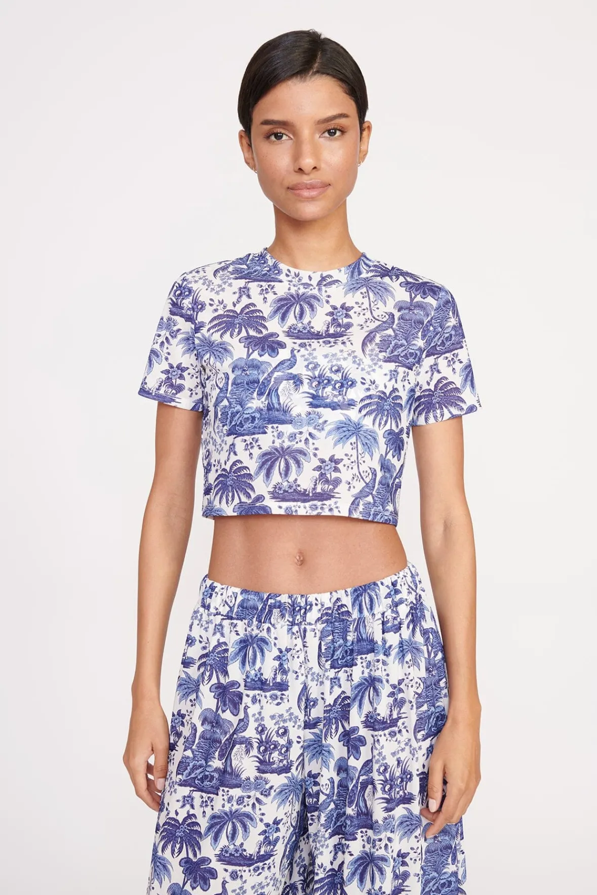 Cover-Ups<STAUD FERNANDA TOP BLUE TOILE BLUETOILE