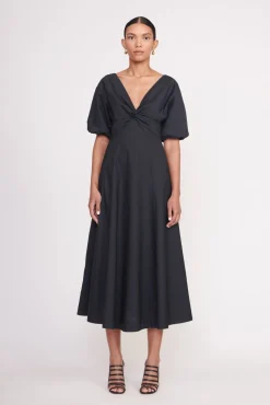 Poplin Shop<STAUD FINLEY DRESS   BLACK