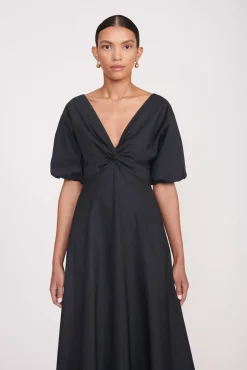 Poplin Shop<STAUD FINLEY DRESS   BLACK