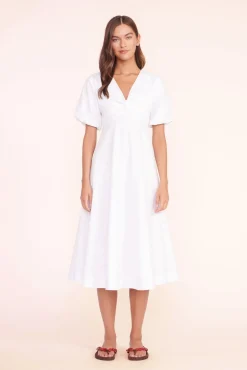Poplin Shop<STAUD FINLEY DRESS   WHITE