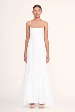 Dresses<STAUD FLORENCE DRESS   WHITE