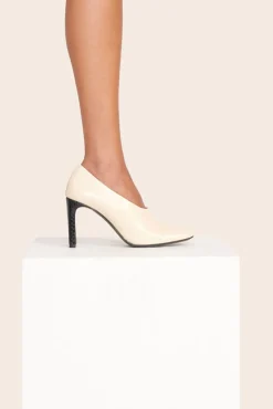 Heels<STAUD FLORENTINE PUMP  CREAM BLACK CREAMBLACK