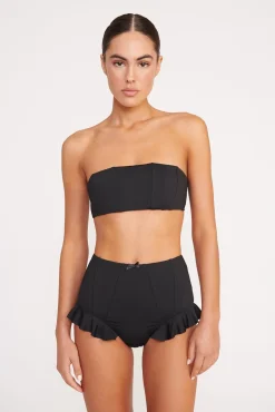 Bikinis<STAUD FLOURISH HIGH RISE BIKINI BOTTOM   BLACK