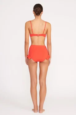 Bikinis<STAUD FLOURISH HIGH RISE BIKINI BOTTOM  RED ROSE REDROSE