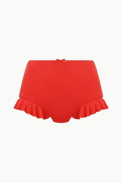 Bikinis<STAUD FLOURISH HIGH RISE BIKINI BOTTOM  RED ROSE REDROSE