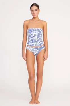 Bikinis<STAUD FRANCESCA BIKINI TOP BLUE TOILE BLUETOILE