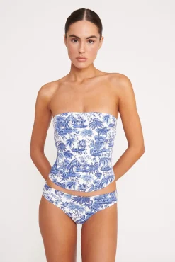 Bikinis<STAUD FRANCESCA BIKINI TOP  BLUE TOILE BLUETOILE