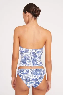 Bikinis<STAUD FRANCESCA BIKINI TOP BLUE TOILE BLUETOILE