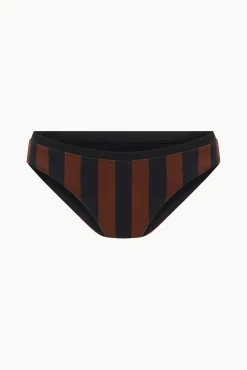 Bikinis<STAUD GEMMA BIKINI BOTTOM BLACK TAN SEASHORE STRIPE BLACKTANSEASHORESTRIPE