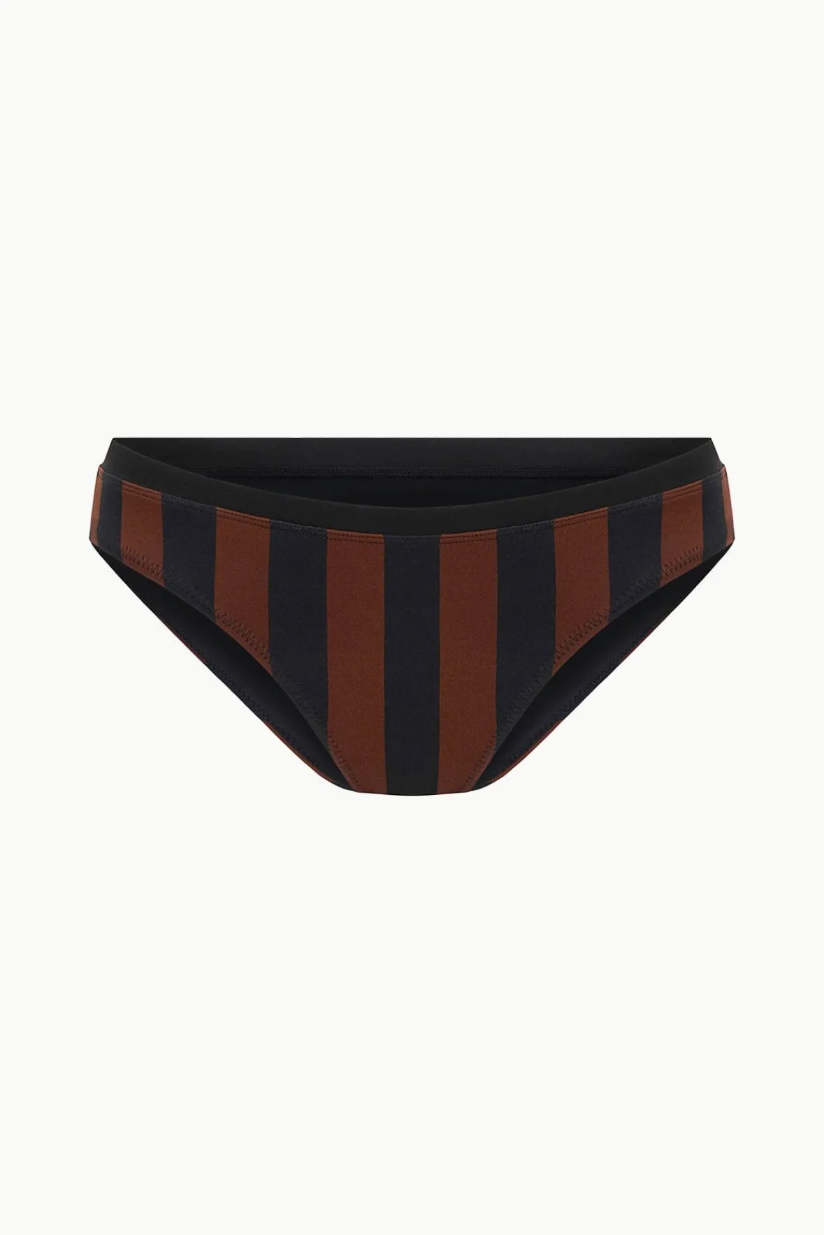 Bikinis<STAUD GEMMA BIKINI BOTTOM BLACK TAN SEASHORE STRIPE BLACKTANSEASHORESTRIPE