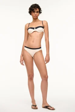 Bikinis<STAUD GEMMA BIKINI BOTTOM IVORY BLACK IVORYBLACK