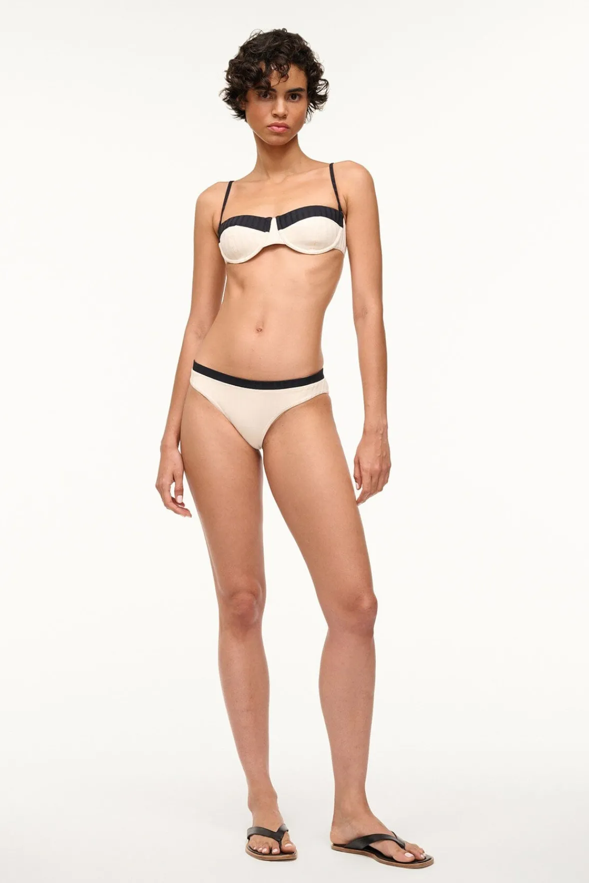 Bikinis<STAUD GEMMA BIKINI BOTTOM IVORY BLACK IVORYBLACK