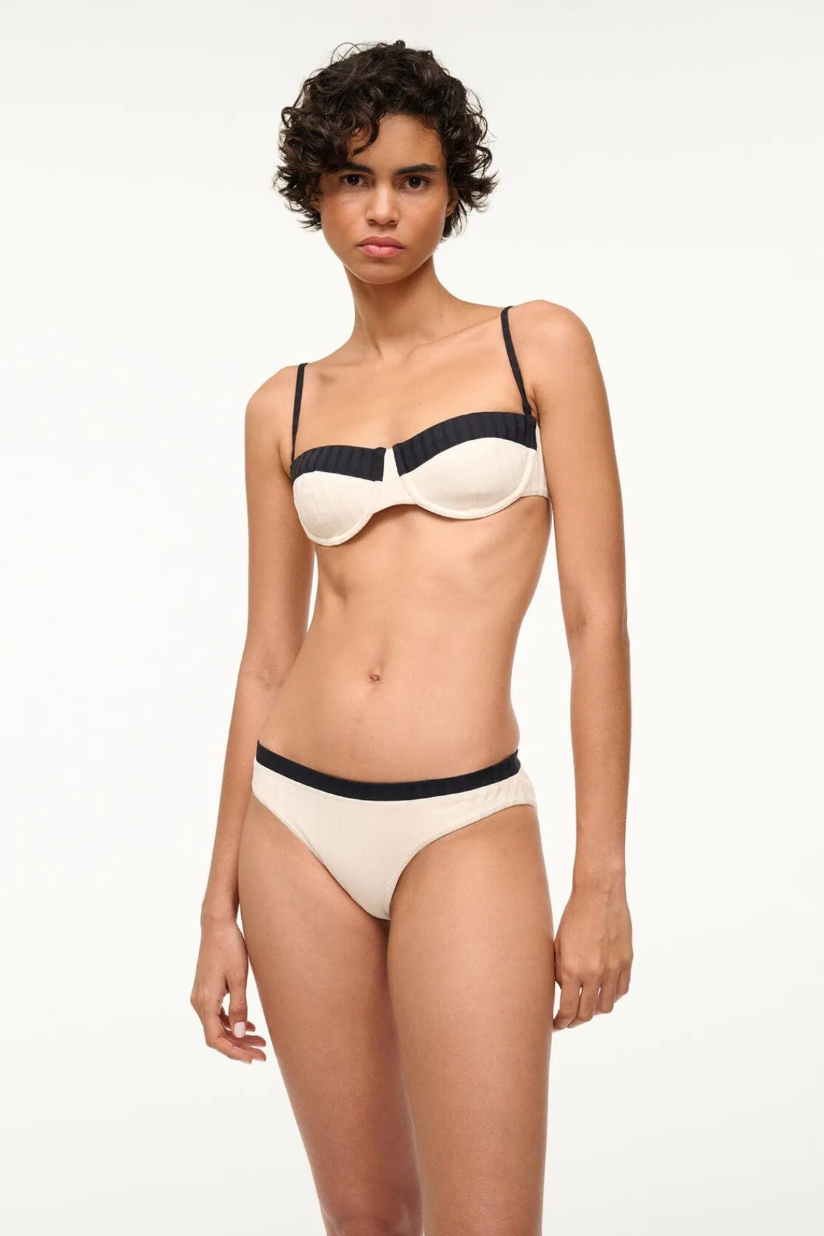 Bikinis<STAUD GEMMA BIKINI BOTTOM IVORY BLACK IVORYBLACK