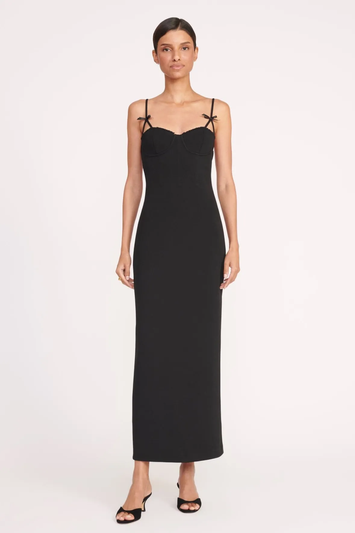 Dresses<STAUD GEORGINA DRESS BLACK