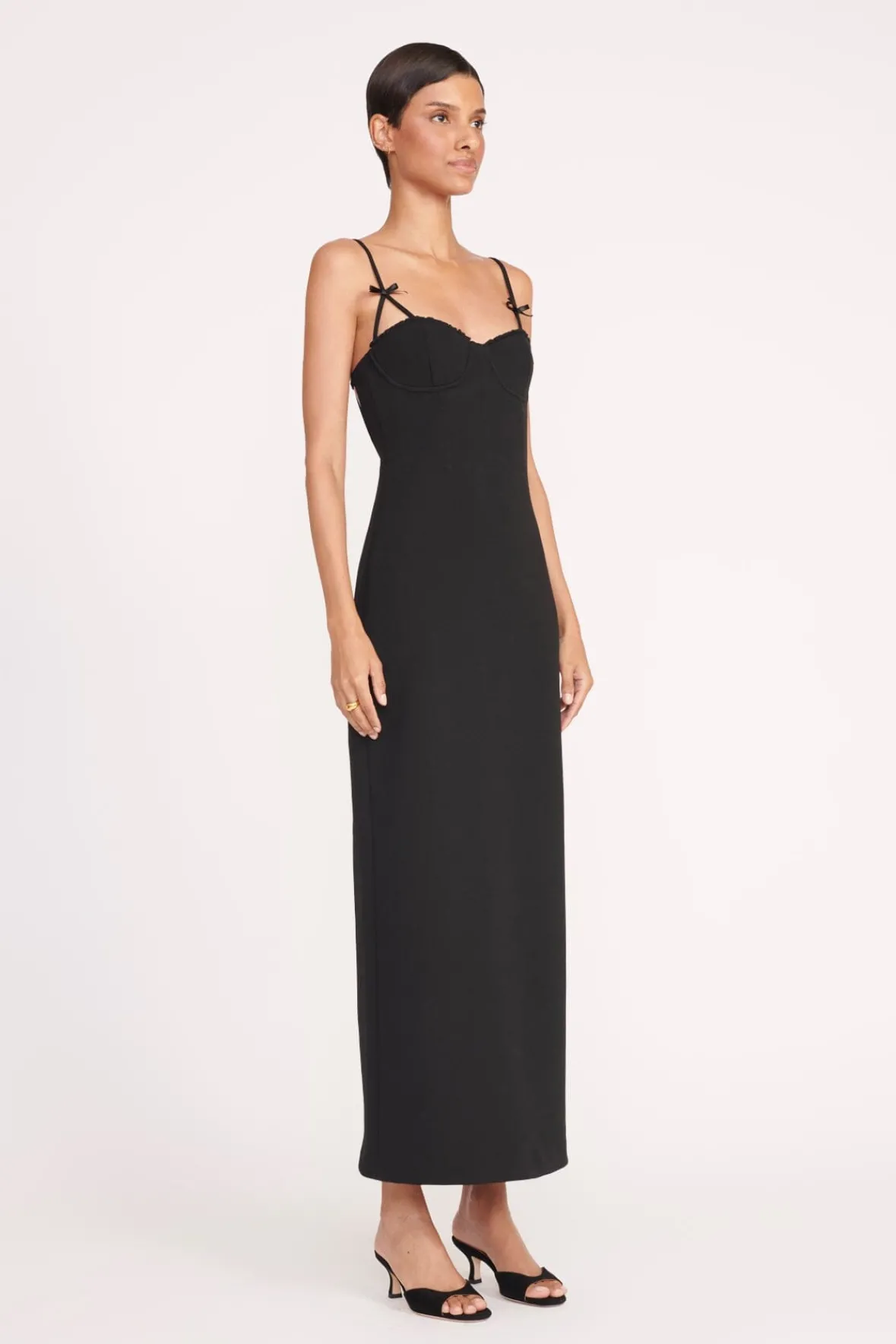Dresses<STAUD GEORGINA DRESS BLACK