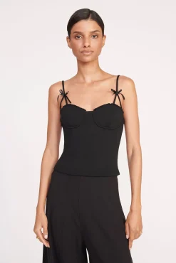 Tops<STAUD GEORGINA TOP BLACK