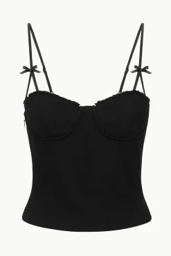 Tops<STAUD GEORGINA TOP   BLACK