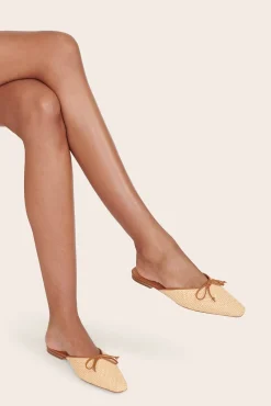 Mules & Flats<STAUD GINA MULE   RAFFIA NATURAL