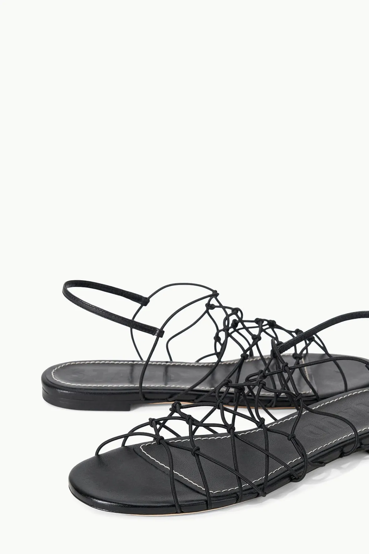 Sandals<STAUD GIO KNOT SANDAL BLACK