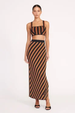 Skirts<STAUD GIOVANNI SKIRT  BLACK TAN SEASHORE STRIPE BLACKTANSEASHORESTRIPE