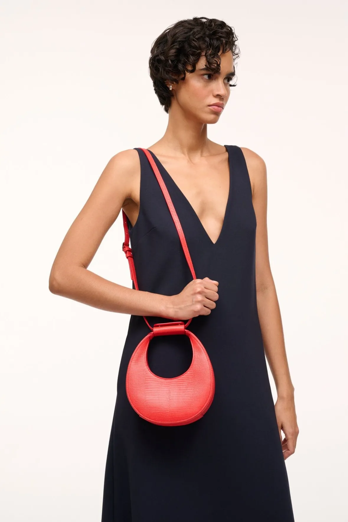 Crossbody|Moon<STAUD GOODNIGHT MOON BAG RED ROSE REDROSE