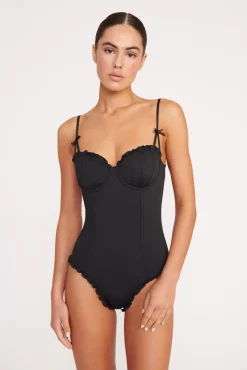 One Pieces<STAUD GOSSAMER ONE PIECE   BLACK