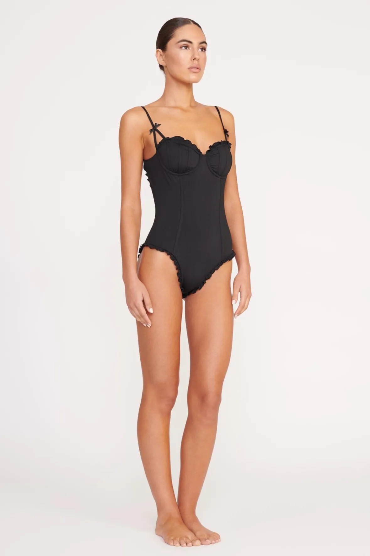 One Pieces<STAUD GOSSAMER ONE PIECE BLACK