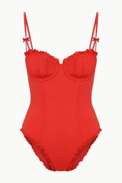 One Pieces<STAUD GOSSAMER ONE PIECE RED ROSE REDROSE