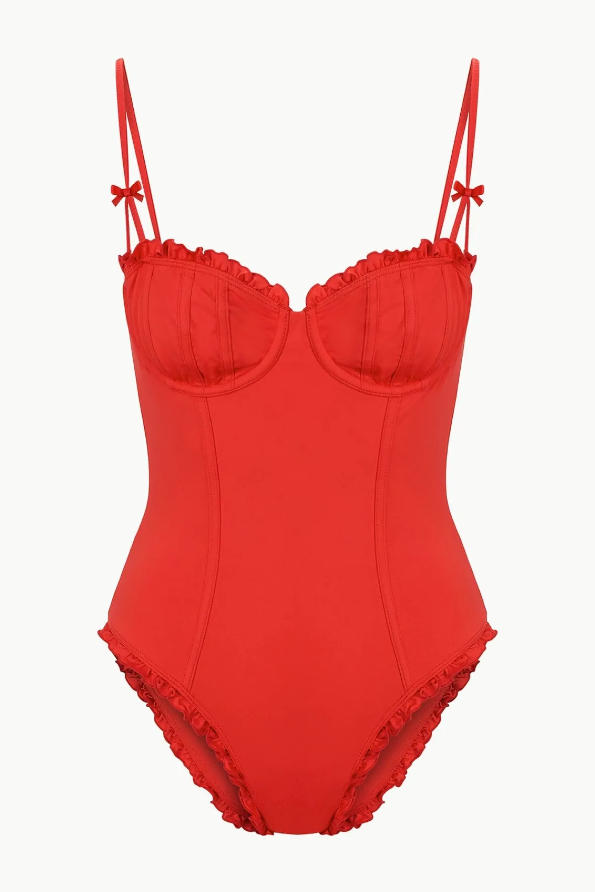 One Pieces<STAUD GOSSAMER ONE PIECE RED ROSE REDROSE