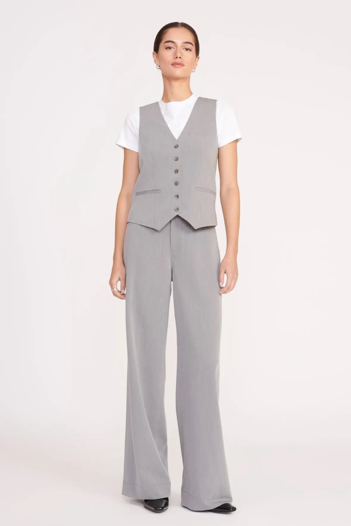 Best Sellers|Essentials<STAUD GRAYSON PANT HEATHER GREY SUITING HEATHERGREY