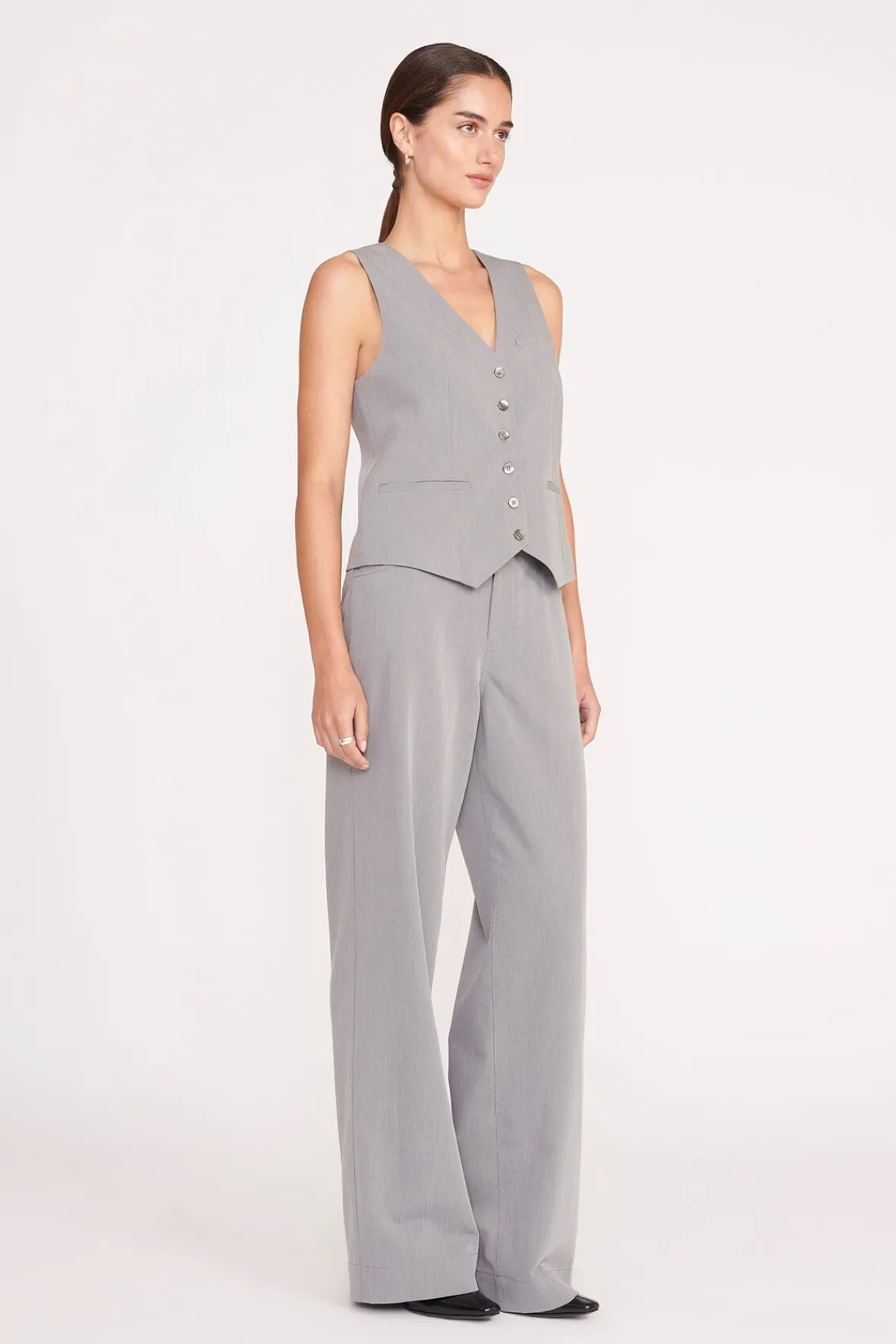 Best Sellers|Essentials<STAUD GRAYSON PANT HEATHER GREY SUITING HEATHERGREY