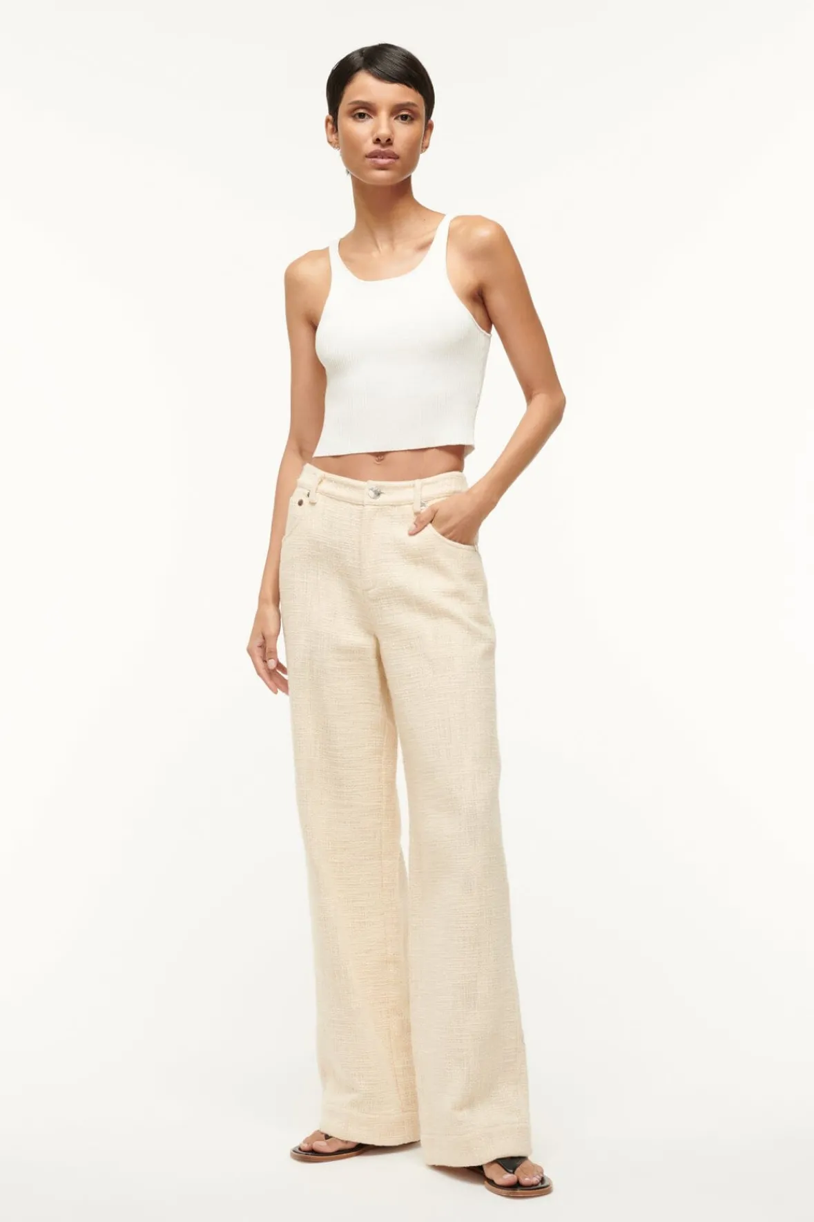 Pants & Shorts<STAUD GRAYSON PANT IVORY