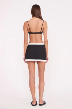 Cover-Ups<STAUD GRETCHEN COVERUP WRAP SKIRT  BLACK WHITE BLACKWHITE
