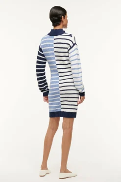 Knits|Dresses<STAUD HAMPTON MINI DRESS ADRIATIC STRIPE ADRIATICSTRIPE