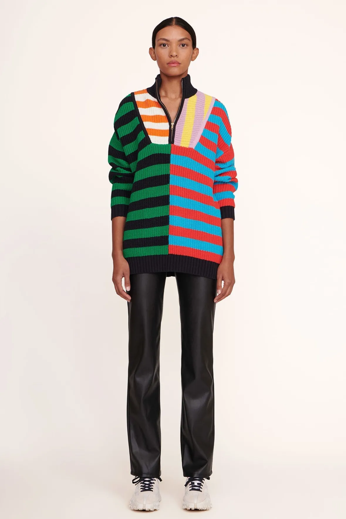 Best Sellers|Knits<STAUD HAMPTON SWEATER CABANA STRIPE MULTI CABANASTRIPEMULTI