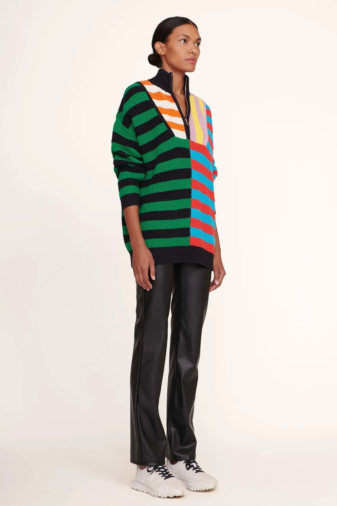 Best Sellers|Knits<STAUD HAMPTON SWEATER CABANA STRIPE MULTI CABANASTRIPEMULTI