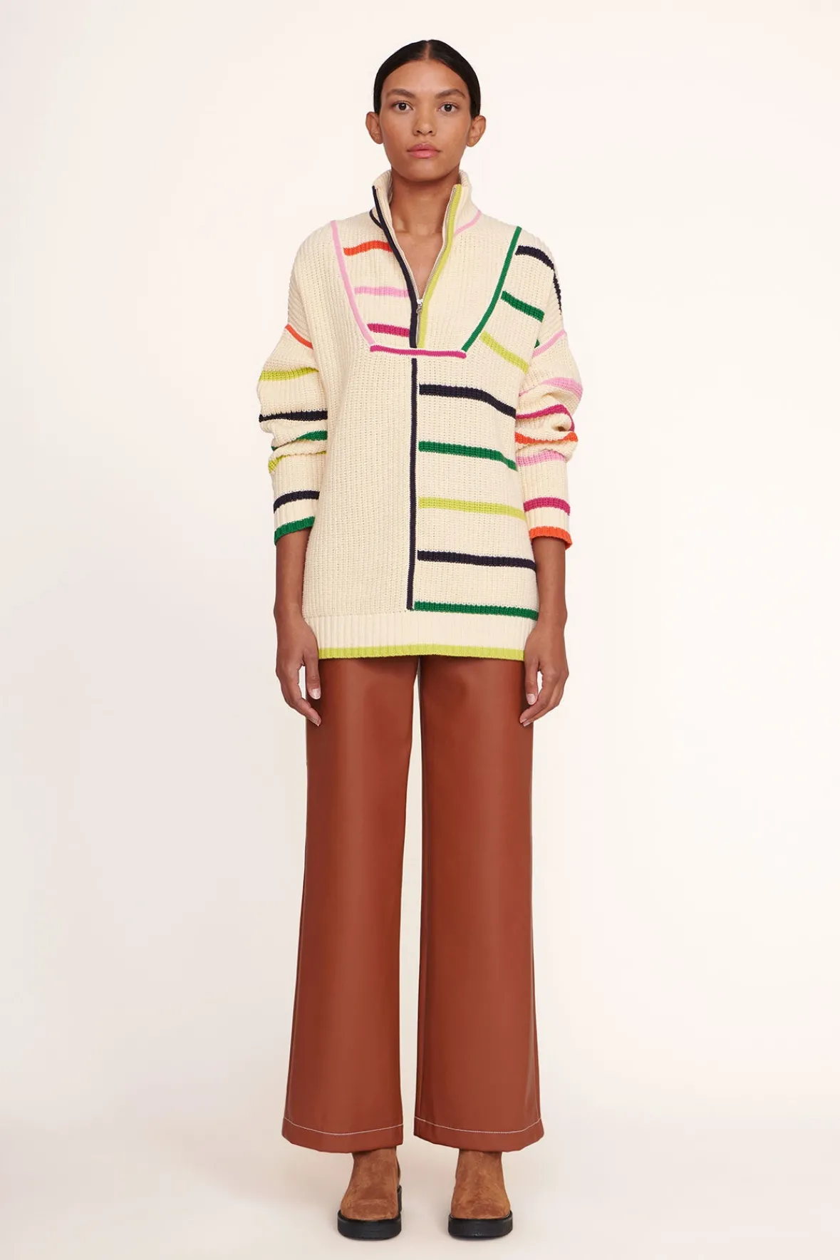 Knits<STAUD HAMPTON SWEATER CREME RAINBOW MULTI CREMERAINBOWMULTI