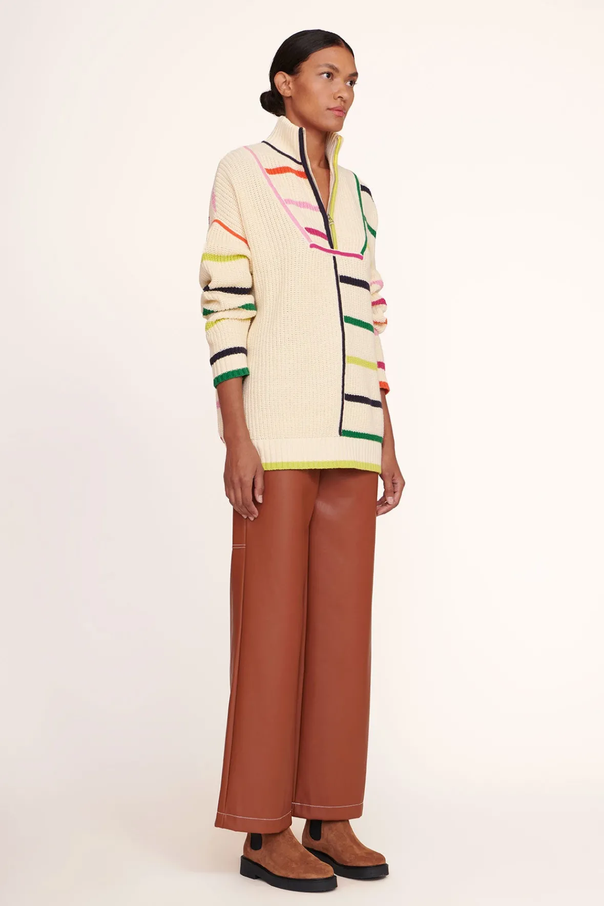 Knits<STAUD HAMPTON SWEATER CREME RAINBOW MULTI CREMERAINBOWMULTI